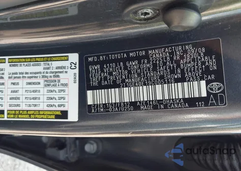 2009 Toyota Matrix Xrs z USA, uszkodzony, nr VIN 2T1GE40E19C005116